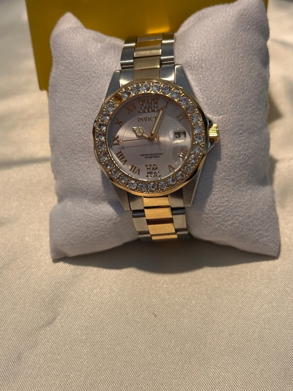 Invicta Angel 28481 Two Tone Crystal Watch Box Extra Links